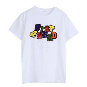 Camiseta de Manga Larga de Doble Capa, Estilo Urbano, de Alta Calidad, con Estampado Gráfico Desgastado y Bordado, Corte Ajustado y Holgado - Product Image 1