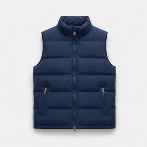 OEM Custom Logo <b>Winter</b> Solid Outdoor Men's <b>Quilted</b> Puffer Down Gilet Freestyle Streetwear Warm Puffer Vest For Men - Product Image 1