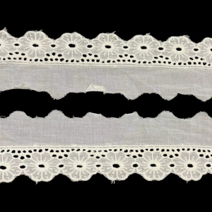 Tissu en dentelle blanche 100% coton respirant de qualité supérieure, motif floral marguerite, bordure brodée blanche festonnée pour robes - Product Image 1