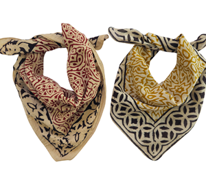 cotton square scarf wholesale handmade block print bandana lightweight summer scarf fashion <b>head</b> <b>wrap</b> boho cotton scarf - Product Image 4