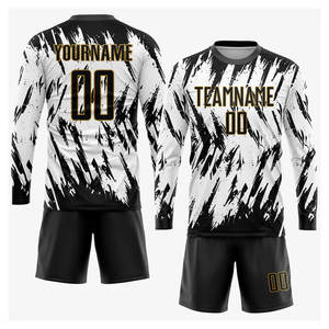 Uniforme de Fútbol Personalizado Sublimado en Blanco, Negro y Dorado Antiguo, Jersey de Fútbol de Primera Calidad, Transpirable - Product Image 4