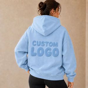 Sudadera con Capucha Personalizada de Doble Capa con Estampado Puff de Alta Calidad OEM, Tejido Jersey Transpirable y Ecológico para Hombre - Product Image 3