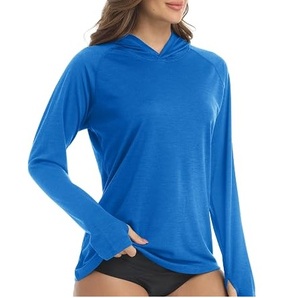 Anti-Bacterial <b>Women</b> <b>Black</b> <b>Long</b> <b>Sleeve</b> Quick Dry Fishing Shirt UPF 50 Polyester Pullover Solid Color Outdoor <b>Top</b> - Product Image 5