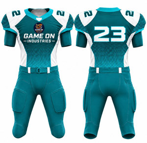 Ensemble d'uniformes de football américain personnalisés avec impression de logo, couleur unie, pour sports de compétition, vêtements haute performance pour hommes - Product Image 1