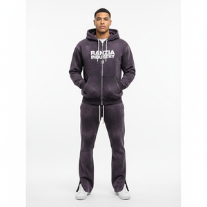 RANZIA Men Heavyweight Distressed <b>Acid</b> <b>Wash</b> Zip Hoodie Rhinestone Streetwear RANZIA Vintage <b>Acid</b> <b>Wash</b> Men Heavyweight - Product Image 4