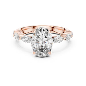 <b>14K</b> White <b>Gold</b> Oval & Marquise Lab-Grown Diamond Anniversary Gift <b>Ring</b> for Women | New Grown Diamond - Product Image 4