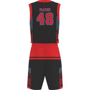 Ensemble de maillots de basket-ball personnalisés pour hommes, uniforme sans manches, séchage rapide, respirant, en polyester, ensemble de maillots et shorts d'entraînement pour équipe sportive - Product Image 2
