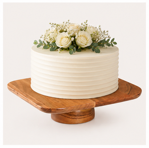 Support à gâteau carré en bois rustique haut de gamme, fait main, durable, pour mariage, anniversaire et pâtisserie - Product Image 6