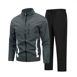 Men's Two Piece Tracksuit Set Stand Collar <b>Zip</b> <b>Up</b> <b>Jacket</b> Drawstring Pants Lightweight Casual Sportswear - Product Image 5
