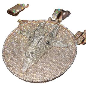 Ice Out Moissanite 3D Oso de dibujos animados Hip Hop joyería colgante Pass Tester chapado en oro VVS Moissanite diamantes cadena nombre personalizado - Product Image 1