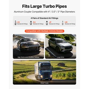 Kit Tester Perdite Turbo Compatibile con Tubi da 3, 3.5, 4 Pollici, Manometro Valvola 0-150 PSI, Adattatore Manometro 0-60 PSI per Sistema Turbo Camion - Product Image 3