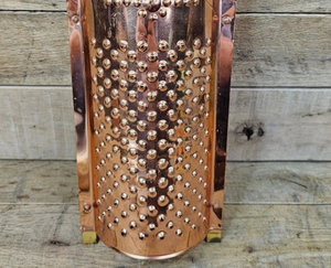 Handcrafted Embossed Copper Match <b>Holder</b> Wall Hanging <b>Fireplace</b> Scuttle Bucket with Brass Handle - Product Image 2