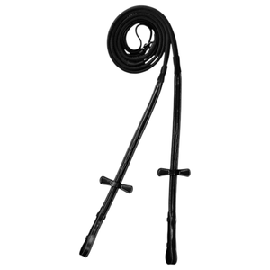 Frenos de cuero con agarre de goma para caballo, martingales de equitación inglesa con costuras elegantes, modelo AO/R/02, tamaño personalizado para caballo. - Product Image 3