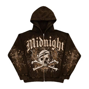 Sudadera con capucha extragrande de poliéster teñido liso para mujer, de moda, cálida, gruesa, con estampados de dibujos animados, con cremallera, informal, linda y adorable, para invierno. - Product Image 4