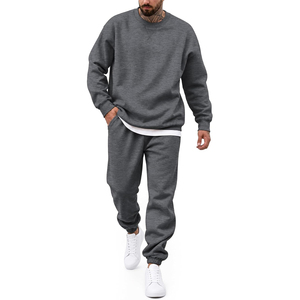 Modern Unisex Tracksuit 2 Piece Set <b>Crewneck</b> Sweatshirt Jogger Pants Premium Casual Everyday Wear - Product Image 1