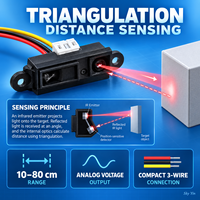 Capteur de distance infrarouge Stock GP2Y0A21YK0F 2Y0A21 GP2D12 10-80cm, module détecteur de proximité à sortie analogique avec câble