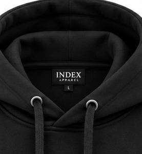 Sudadera con Capucha de Forro Polar para Hombre, Color Negro, con Logotipo Frontal, Corte Regular, Estilo Casual, para Otoño, Marca Index Apparel - Product Image 4