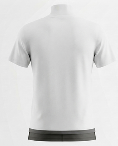 Men's <b>White</b> Short Sleeve O-Neck Knitted T-Shirt Regular Fit Formal 100% Cotton Quick Dry Breathable Anti-Pilling Solid Letter - Product Image 3