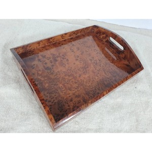 Bandeja Decorativa de Madera en Oferta, Forma Rectangular, Patrón Abstracto, Diseño Rústico Hecho a Mano, Paquete Individual - Product Image 2