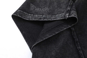 Camiseta Negra para Hombre con Efecto Ácido, Camisetas Lisas para Imprimir, 100% Algodón, Camisetas Estampadas, Camiseta Oversize, Camiseta Casual de Jersey - Product Image 5
