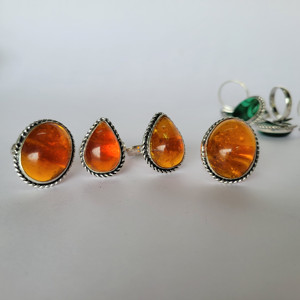 Premium Natural Chinese Amber <b>Ring</b> Handmade Gemstone Jewelry Gift for <b>Women</b> Men Wholesale Custom Supply Gift Supply Natural Gift - Product Image 4