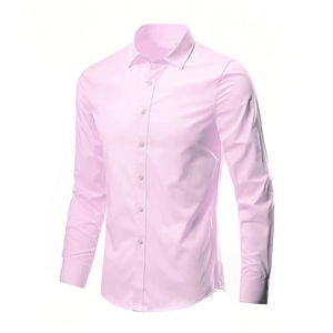 Chemises habillées classiques boutonnées en sergé uni respirant et infroissable pour hommes, 100 % coton, fabriquées au Pakistan, couleurs personnalisées, OEM, style urbain - Product Image 2