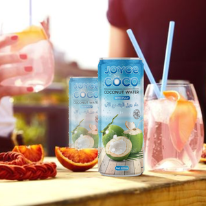 Agua de coco pura 100% 330ml Paquete de 24 COCO JOYCE a base de plantas sin OGM Sin azúcar añadido Muestra gratis OEM India África Estándar DE LA UE - Product Image 5