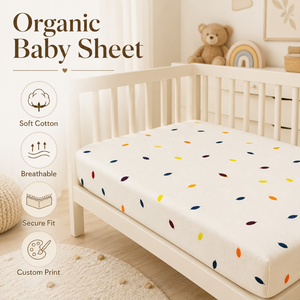 Wholesale Organic Cotton Fitted Crib Sheet | Soft Breathable Baby Mattress Cover Custom <b>Nursery</b> Bedding OEM Supply Premium Grade - Product Image 6