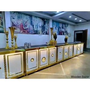 Panneaux décoratifs modulaires en acier inoxydable pour comptoir de présentation de restauration - Product Image 3