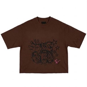 เสื้อยืดโอเวอร์ไซส์ผ้าฝ้ายหนาพิมพ์โลโก้ตามสั่งขายส่งจำนวนมากสำหรับผู้ชาย ทรงหลวมไหล่ตก สตรีทแวร์ ระบายอากาศได้ดี - Product Image 1