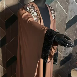 Prix de gros Nouvelle Abaya modeste en mousseline unie simple, Robe islamique de soirée/cérémonie pour femmes musulmanes, Taille personnalisée - Product Image 2