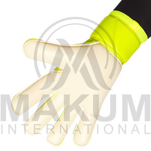 Guantes de Portero de Fútbol de Dedo Completo, Color Amarillo Neón con Patrón Negro, Antideslizantes, Material PU, Impermeables, Cierre con Cordón, Unisex - Product Image 2