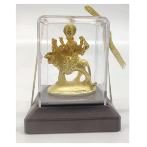 Statue de Ganesha en or dans une boîte en verre transparente, artisanat religieux fait main, décoration pour la maison, le temple, les mariages, la salle de Puja et les festivals - Product Image 3