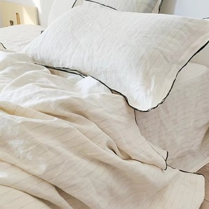 Solid Color Hotel Bed Linen Bedsheet Set Flax Linen Queen <b>King</b> Skin friendly Luxury Wholesale <b>Bedding</b> Sets - Product Image 1