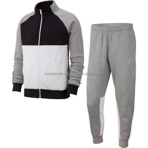 Ensemble sweat-shirt à capuche et jogging écologique pour hommes coupe ajustée avec fermeture éclair Ensemble sweat-shirt personnalisé multi-panneaux Vente en gros Survêtement pour jogging d'hiver - Product Image 1