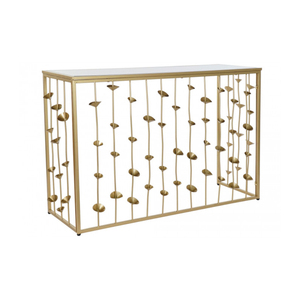 Mesas de Consola de Lujo Fabricadas en Metal de Calidad, con Base de Diseño Elegante y Moderno, y Tapa Redonda Negra, Provenientes de la India - Product Image 6