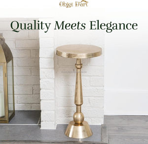 Vente en gros Table d'appoint Cesena Style laiton vintage Table basse d'appoint sur pied élégante pour la maison Salon Petit or - Product Image 3