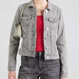 แจ็คเก็ตยีนส์ผู้หญิง แจ็คเก็ตยีนส์วินเทจแบบซักล้าง แจ็คเก็ตยีนส์แขนยาวติดกระดุม เสื้อคลุมยีนส์แฟชั่นสำหรับผู้หญิง - Product Image 5