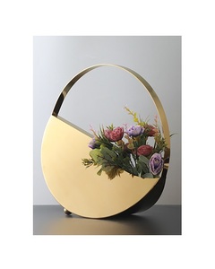 Florero Metálico de Estilo Costero Moderno de Alta Calidad, Realza Arreglos Naturales y Artificiales, Decoración para Sala de Estar, Florero de Piso/Mesa - Product Image 1