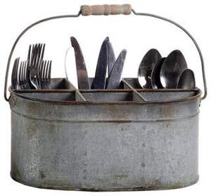 Porte-couverts en métal de haute qualité avec poignée en bois, organisateur d'ustensiles de cuisine, conteneur de rangement pour vaisselle de table - Product Image 5