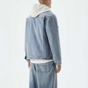 Men's Denim Jacket With Faux <b>Fur</b> Lining Turn-down Collar Casual Autumn Wear Single Breasted Button Closure - Product Image 3