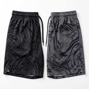 Pantalones cortos de malla con gráfico tribal abstracto personalizado para hombre, pantalones cortos deportivos de sublimación para entrenamiento de baloncesto - Product Image 1