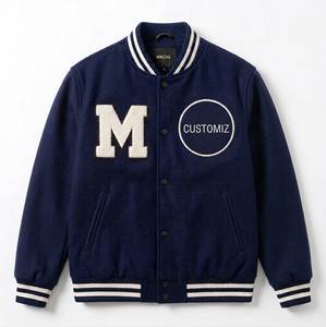 Wholesale Mens Varsity <b>Jacket</b> Vintage Wash Cotton Fleece Custom <b>Patches</b> for Streetwear Brands Private Label - Product Image 3