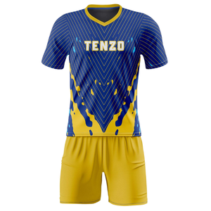 Uniforme de Fútbol Personalizado ODM OEM 2025, Conjunto de Camiseta de Fútbol de Moda, Pantalones Cortos Impresos de Secado Rápido, Transpirables y Ligeros, 100% Poliéster - Product Image 3
