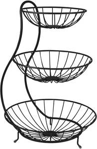 Panier de rangement à fruits vintage à 2 niveaux en fil métallique thermolaqué, écologique et peu encombrant, pour la maison et l'hôtellerie – Prix usine - Product Image 2