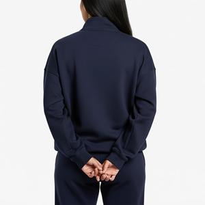 Sweat-shirts décontractés marron pour femmes, coupe ample, manches longues, coton, petite broderie en forme de cœur, haut de qualité supérieure, taille oversize - Product Image 2