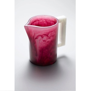 Classic Resin Water Pitcher with Handle <b>Red</b> Marbled Design Home Kitchen Tableware 1L-1.8L Dishwasher Safe - Product Image 1