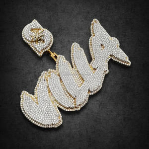 Luxury "VILLA" Pendant Iced Out Moissanite Diamond Necklace Rapper Style Fashion Jewelry Gift Pendant Iced Out Moissanite Di - Product Image 1