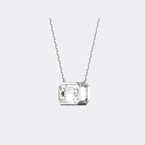 Collier solitaire serti de diamants de laboratoire taille émeraude 0,50 CTW |   Bijoux raffinés intemporels pour un usage quotidien - Product Image 5
