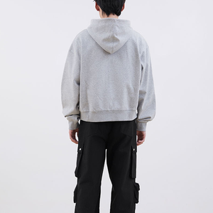 Sweat à capuche zippé en molleton épais pour hommes, de haute qualité, écologique, respirant, personnalisé, coupe ample et courte - Product Image 2